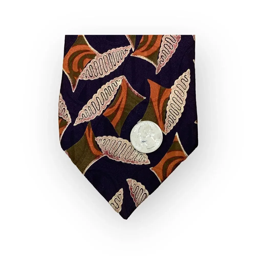 Talbott Studio Black Orange Olive Cream Silk Tie SALE